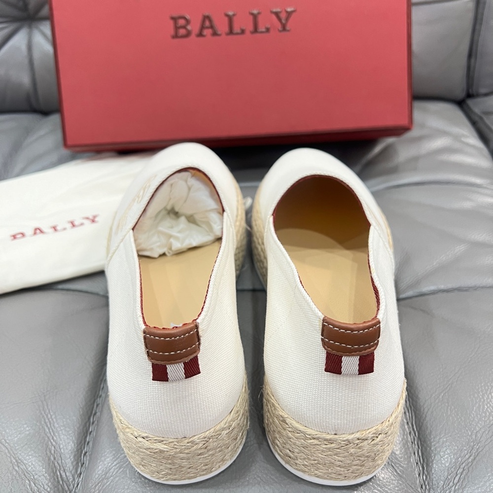 Bally Felly Women's Bone Cotton Fabric Loafers, Size 7.5 Running big half size - Picture 3 of 8